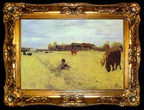 framed  Valentin Serov October. Domotcanovo, ta009-2